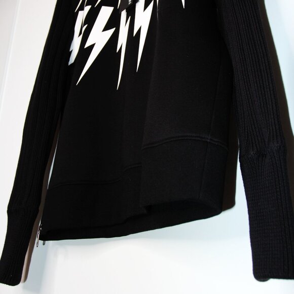 BNWT NEIL BARRETT THUNDERBOLT KNIT RIBBED SLEEVES SWEATER M - Picture 5 of 12